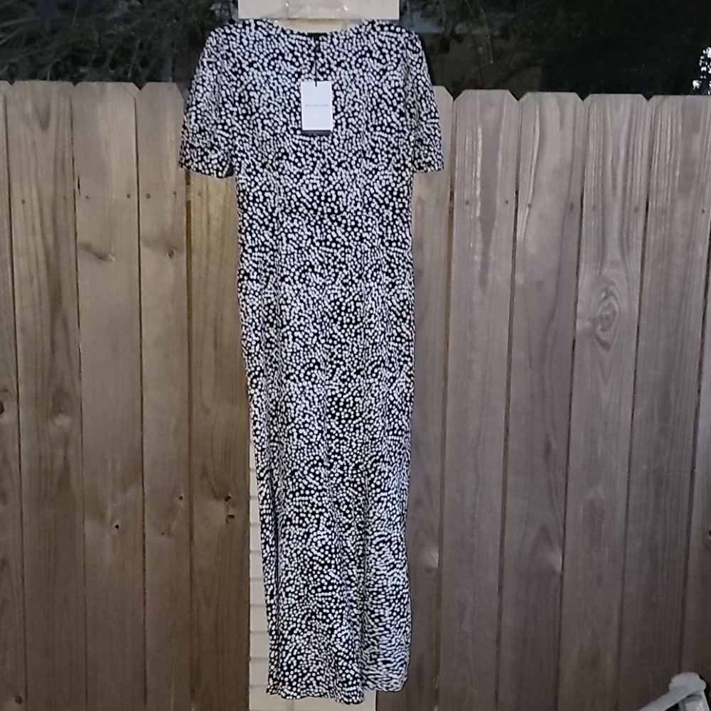 New!Black & White Polka Dot Midi dress - Picture 4 of 11